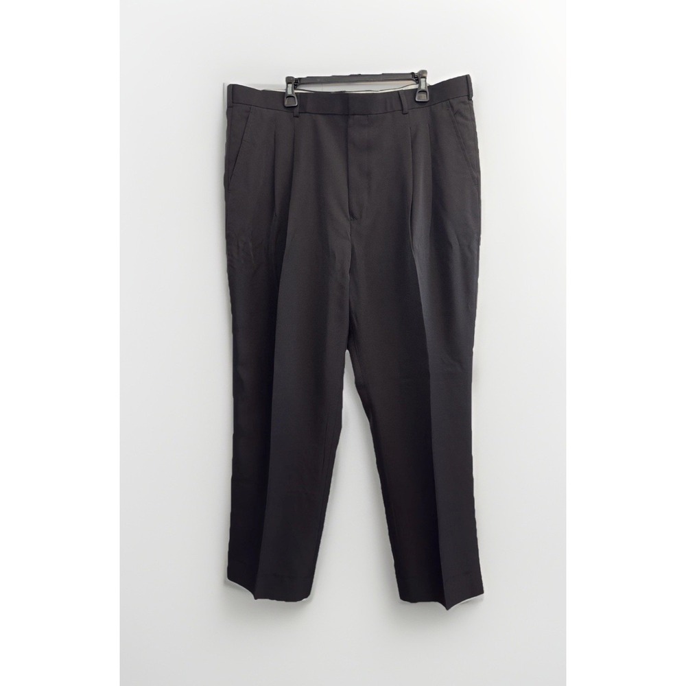 Tony Blake‎ Mens Black Designer Dress Pants Size 42X32 Pleated Trousers